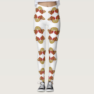 Benutzerdefinierte Leggings-Gelbe Schmetterlinge Leggings