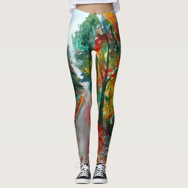 Benutzerdefinierte Leggings Herbstfarbe Kunst (Vorderseite)