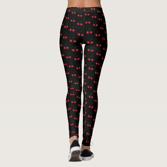 Benutzerdefinierte Leggings mit süßen Kirschen (Rückseite)
