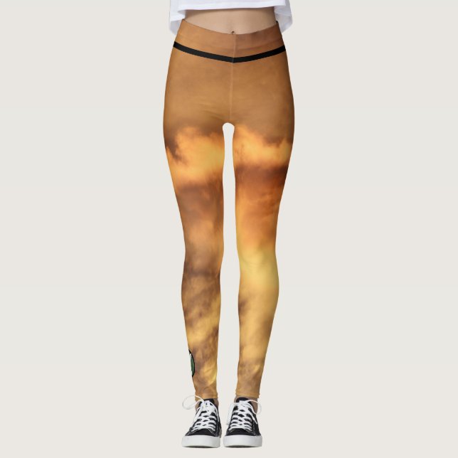 Benutzerdefinierte Leggings-MONOGRAMM- UND GOLDSCH Leggings (Vorderseite)