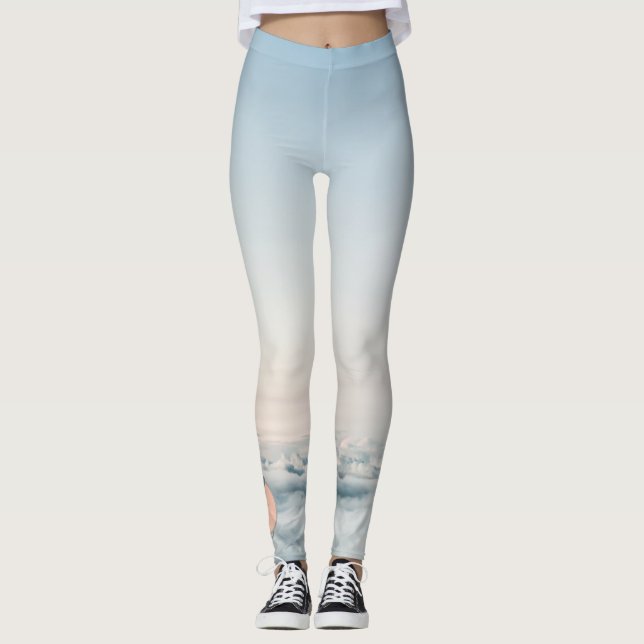 Benutzerdefinierte Leggings Wolken mit Monogramm (Vorderseite)