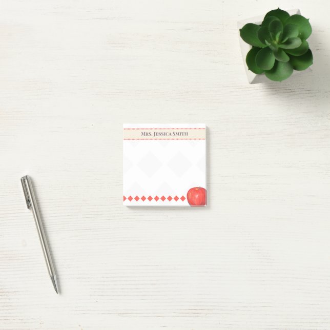 Benutzerdefinierte Lehrernamens-Apple-Post-it-Noti Post-it Klebezettel (Büro)