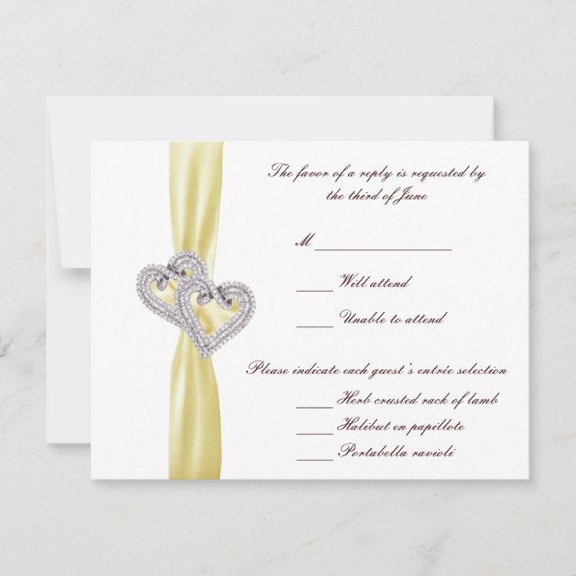 Benutzerdefinierte Lemon-Herzreaktionskarte RSVP Karte (Vorderseite)