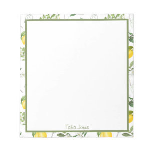 Benutzerdefinierte Lemon- und Blume-Notepad Notizblock