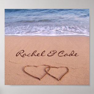 Benutzerdefinierte Liebe auf dem Beach Poster
