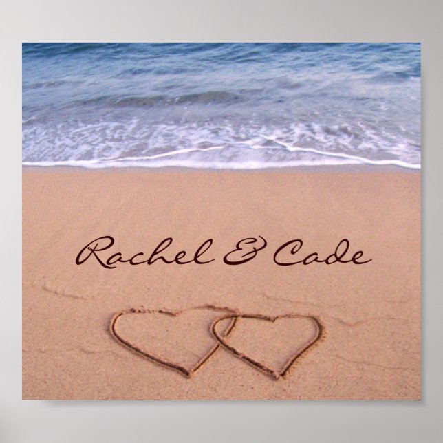 Benutzerdefinierte Liebe auf dem Beach Poster (Vorne)