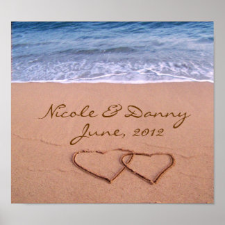 Benutzerdefinierte Liebe auf dem Beach Poster mit
