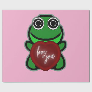 Benutzerdefinierte Liebe dich Kawaii Frosch Herz G Geschenkpapier