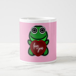 Benutzerdefinierte Liebe dich Kawaii Frosch Herz G Jumbo-Tasse