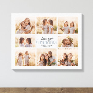 Benutzerdefinierte Liebe dich Oma Enkelkinder Foto Leinwanddruck