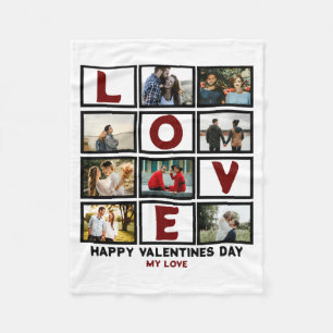 Benutzerdefinierte Liebe Frohen Valentinstag 8 Fot Fleecedecke