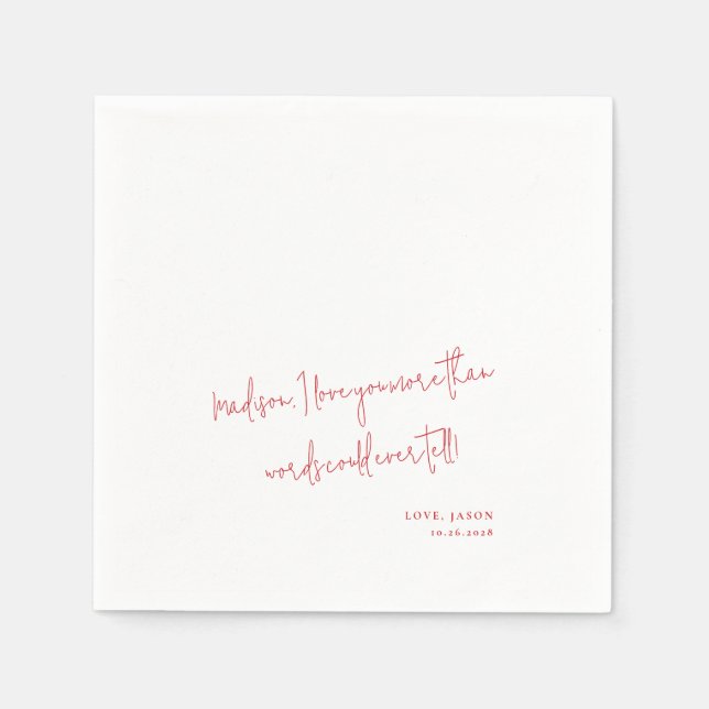 Benutzerdefinierte Liebe Hinweis Handgeschriebene  Serviette (Vorderseite)