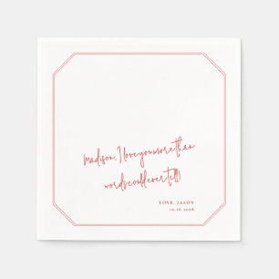 Benutzerdefinierte Liebe Hinweis Handgeschriebene  Serviette