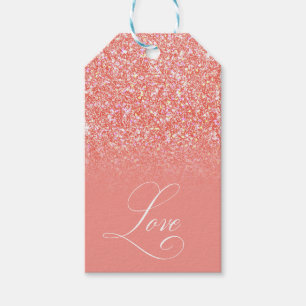 Benutzerdefinierte Liebe Ihres Namens Rosa Glitzer Geschenkanhänger