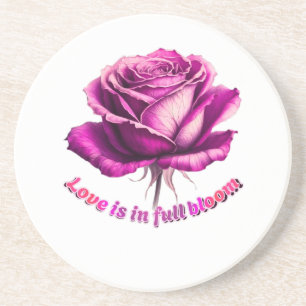 Benutzerdefinierte Liebe in voller Blüte Rose Vale Getränkeuntersetzer