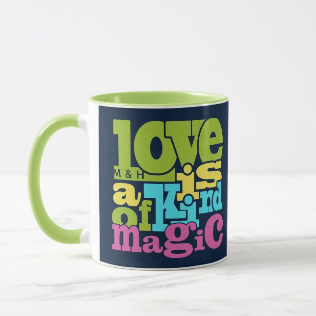 Benutzerdefinierte Liebe-Monogramm-Tasse Tasse (Links)