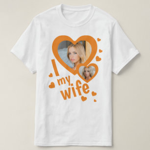 Benutzerdefinierte Liebe Orange I meine Ehefrau be T-Shirt