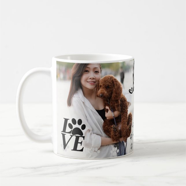 Benutzerdefinierte LIEBE Pad Print Dog Lover Tasse (Links)