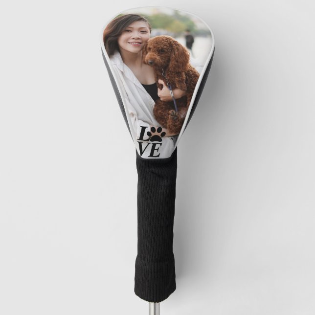 Benutzerdefinierte LIEBE Paw Print Golf Head Cover Headcover (Vorderseite)