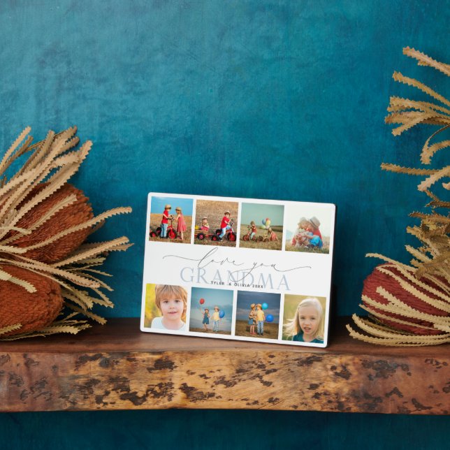 Benutzerdefinierte Liebe Sie Oma 8 FotoCollage Fotoplatte (Seite)