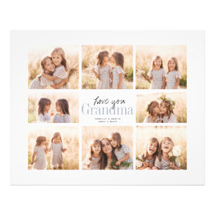 Benutzerdefinierte Liebe zu Oma Enkelkinder Collag Fotodruck