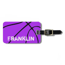 Benutzerdefinierte Lila Basketball-Gepäckanhänger