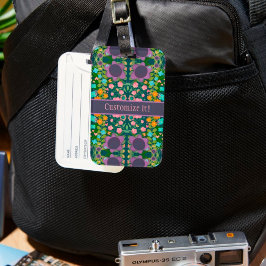 Benutzerdefinierte Lila Blumenmuster Name Fun Insp Gepäckanhänger