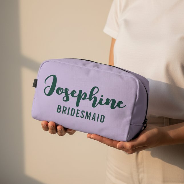 Benutzerdefinierte lila Kosmetiktasche als Geschen Waschbeutel (Bridesmaid Proposal Makeup Bag – Personalized Cosmetic Gift for Bride Squad & Wedding Party)