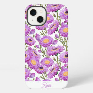 Benutzerdefinierte lila Papiergänseblümchen Blumen iPhone 13 Hülle