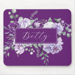 Benutzerdefinierte lila Rosen Mousepad