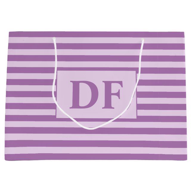 Benutzerdefinierte Lila Streifen Große Geschenktüte (Vorderseite)