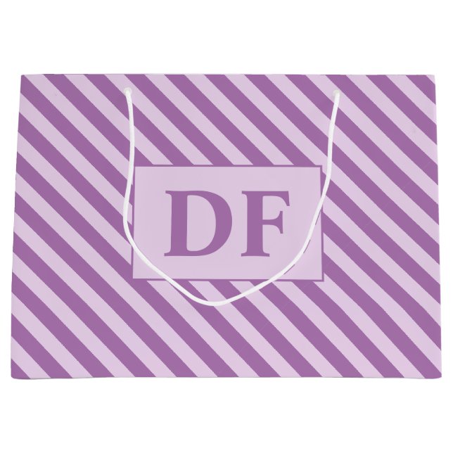 Benutzerdefinierte Lila Streifen Große Geschenktüte (Vorderseite)