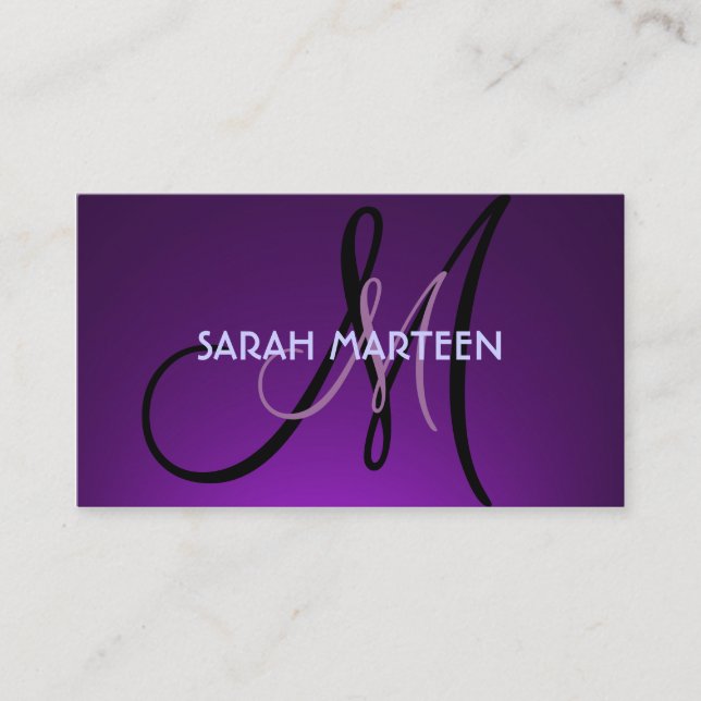 Benutzerdefinierte lila Theme-Monokarten Visitenkarte (Vorderseite)