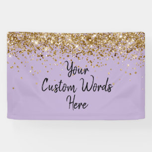 Benutzerdefinierte lila violette goldene Geburtsta Banner