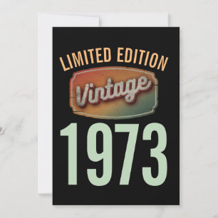 Benutzerdefinierte limitierte Auflage 1973 Vintage Einladung