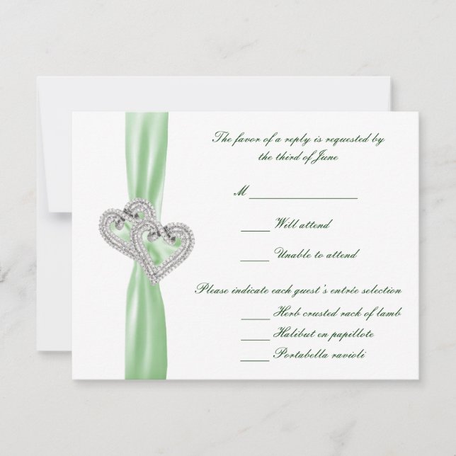 Benutzerdefinierte Limone Herzreaktionskarte RSVP Karte (Vorderseite)