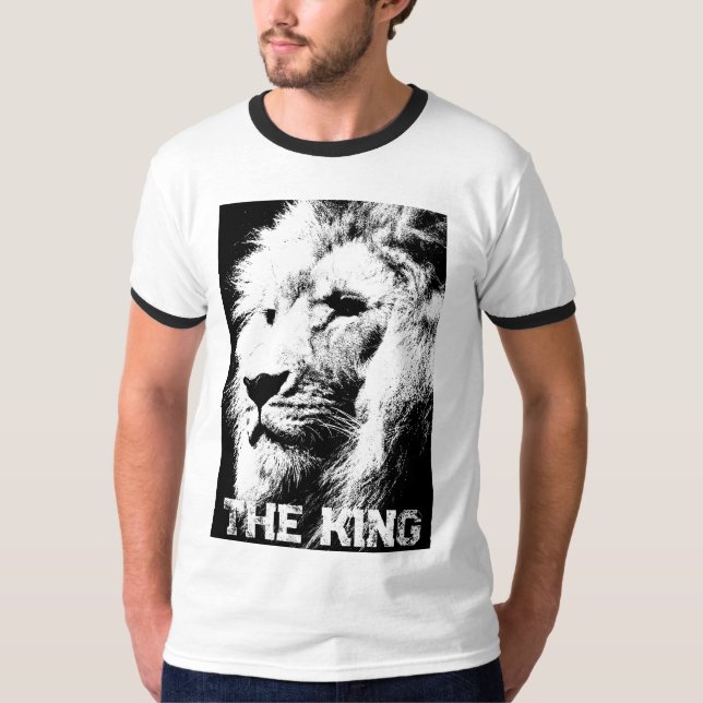 Benutzerdefinierte Lion Face Mens Template Elegant T-Shirt (Vorderseite)