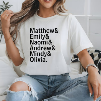 Benutzerdefinierte Liste mit Familiennamen Persona T-Shirt