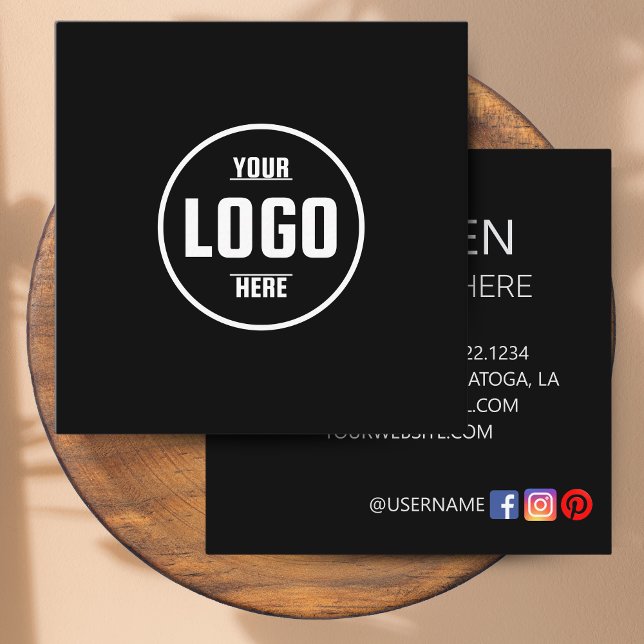 Benutzerdefinierte Logo-Circle White-Square-Visite Quadratische Visitenkarte (Custom Logo Circle White Square Business Card  )