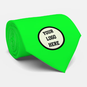 Benutzerdefinierte Logo Firma Neon Grün Geschäft U Krawatte