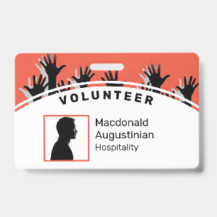 Benutzerdefinierte Logo-Foto-ID-Delegate VOLUNTEER Ausweis
