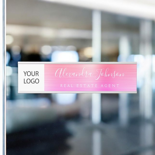 Benutzerdefinierte Logo-Führungskraft Orange Rosa  Türschild (Von Creator hochgeladen)