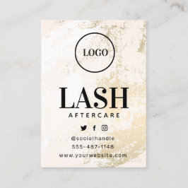 Benutzerdefinierte Logo-Gold-Lashes Aftercare-Kart Visitenkarte