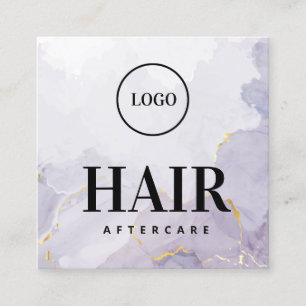 Benutzerdefinierte Logo-Lila Gold-Haarpflege-Karte Quadratische Visitenkarte