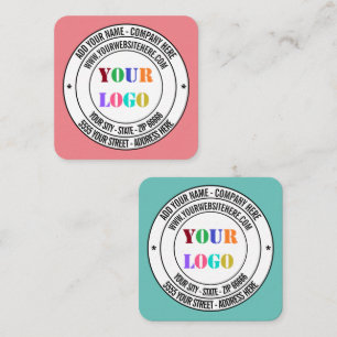 Benutzerdefinierte Logo-Text-Infos zur Werbegesche Quadratische Visitenkarte