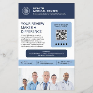 Benutzerdefinierte Logo-Überprüfungs-QR-Gesundheit Flyer