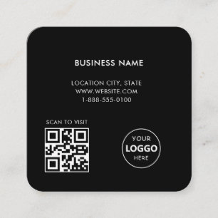 Benutzerdefinierte Logo- und QR-Code-Geschäftskart Quadratische Visitenkarte