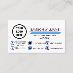 Benutzerdefinierte Logos Moderne Social Media-Symb Visitenkarte