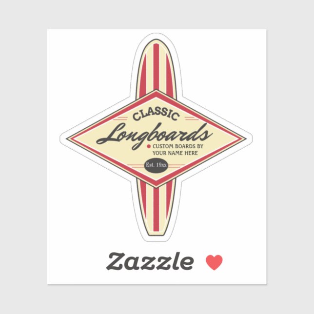 Benutzerdefinierte Longboard-Surfboards Aufkleber (Blatt)