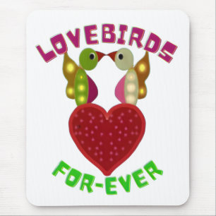 Benutzerdefinierte Lovebirds Herzgeschenk Klassisc Mousepad